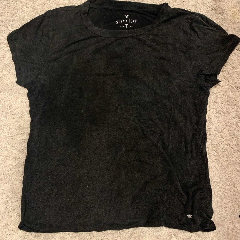 american eagle black short sleeve